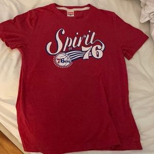 76ers Men’s tee red size medium Sixers NBA Homage